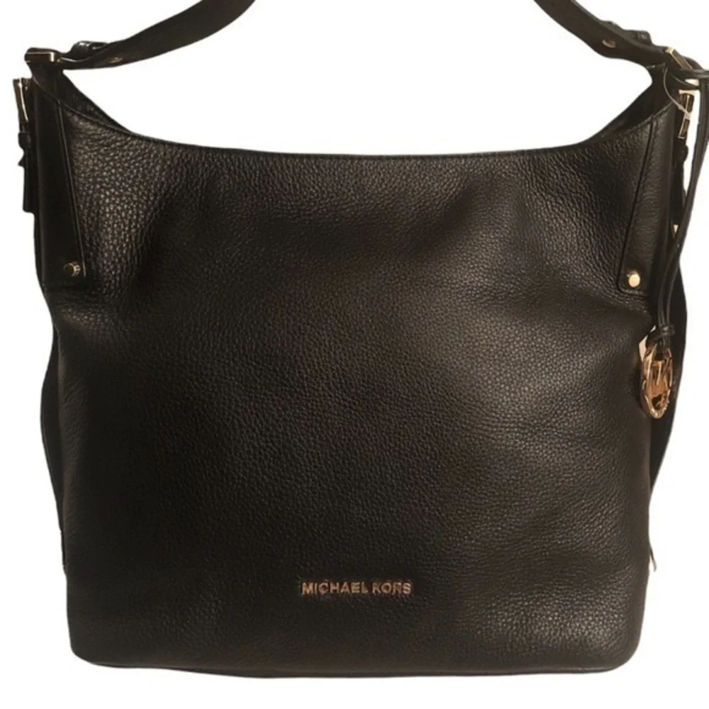 Michael kors black leather Bedford satchel NWT